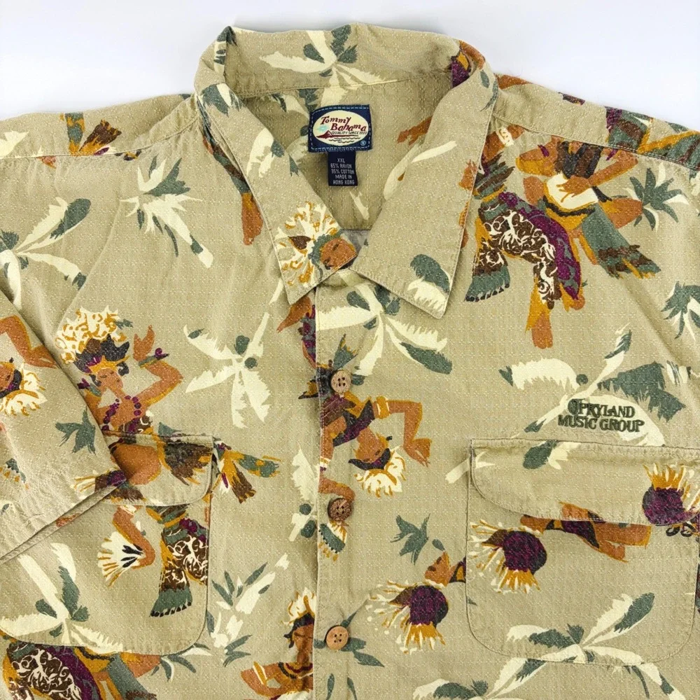 RARE Tommy Bahama Shirt Mens XXL Hula Dancer Opryland Music Group Camp 90s Vtg